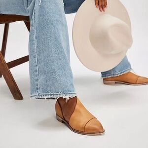 Free People Tan Leather Flats
